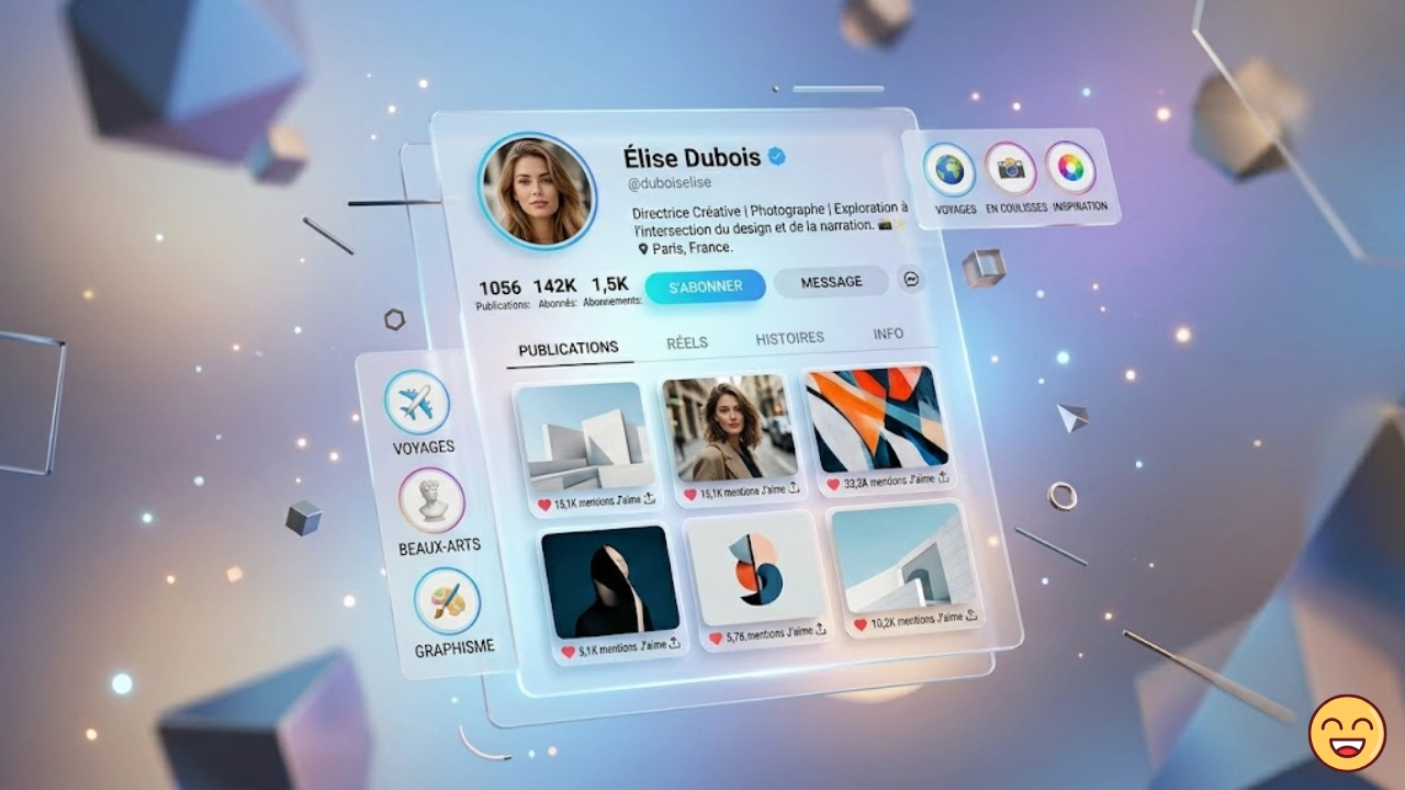 Profil soigné avec police d'écriture moderne